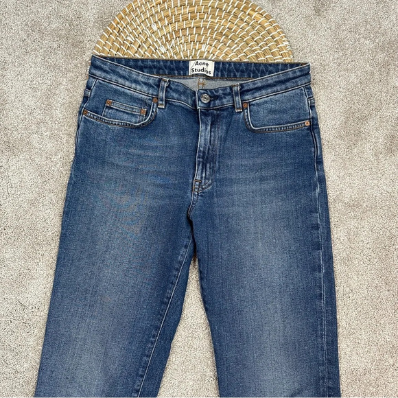 Acne Studios Row Str Vintage Jeans Stretch Mide-Rise Ankle Crop Straight 27/32 - Picture 2 of 13